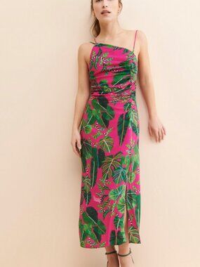 Hot Pink Farm Rio Tropical Print Maxi Dress